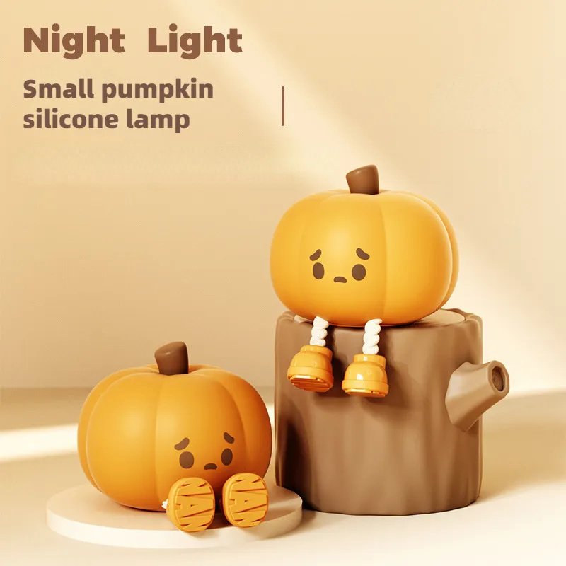 Home Decor Halloween Pumpkin Night Light Cute Soft Silicone Lamp Touch  Dimmable Rechargeable Bedside Decor Light Kids Gifts Halloween Decorations image 2