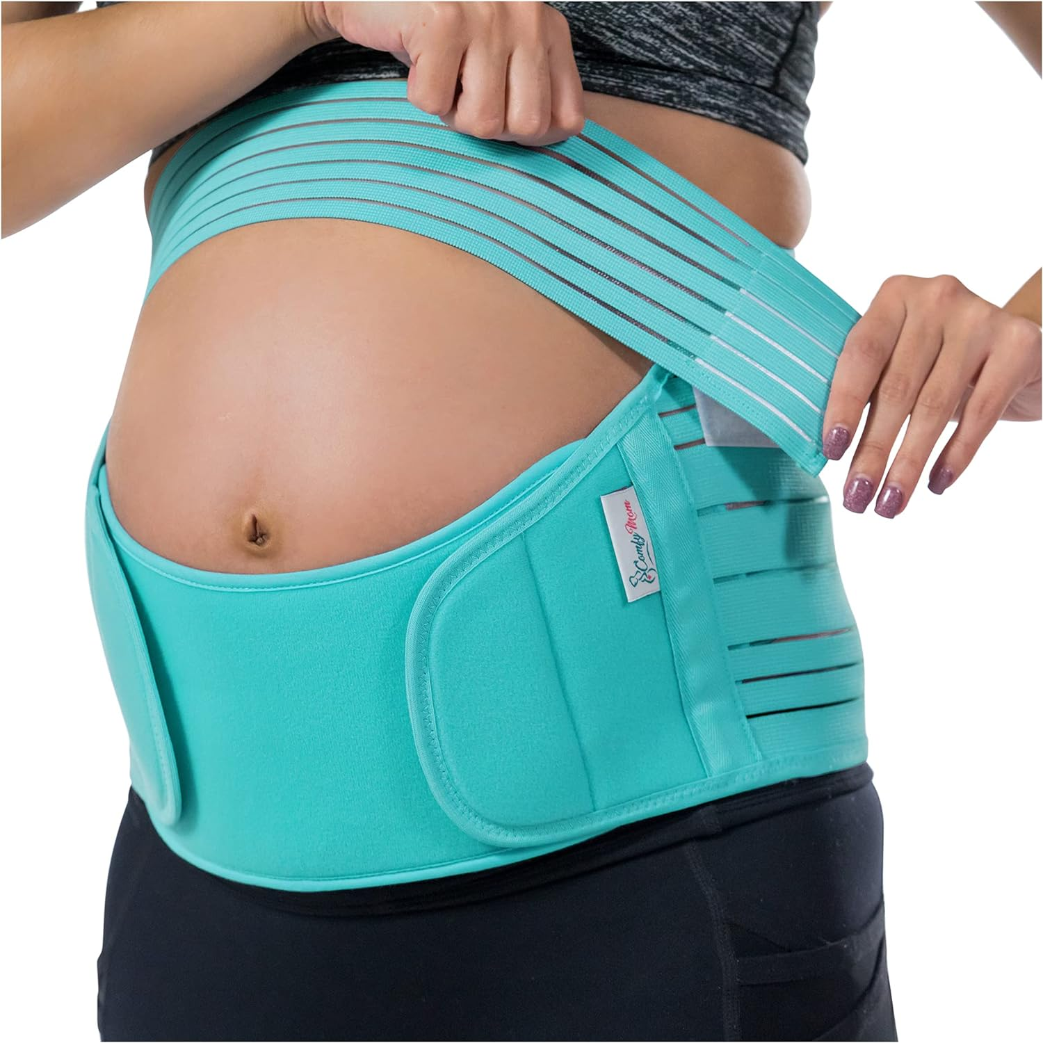 Belly Bands for Pregnant Women, Pregnancy Belly Support Band, Belly Band for Back Support. Pregnancy Must Haves, Belly Support for Pregnancy. Dark Mint Color/Size XL image 0