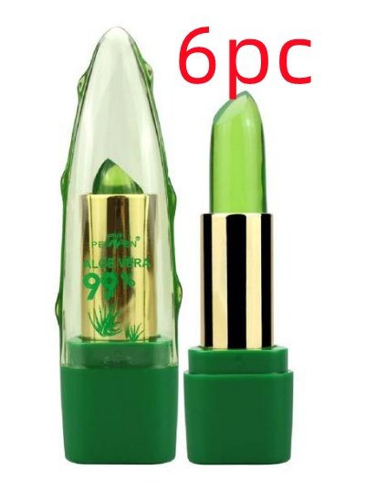 Aloe Vera Gel Color Changing Lipstick Gloss  Moisturizer Anti-drying Desalination Fine-grain Lip Blam Care - 6PCS image