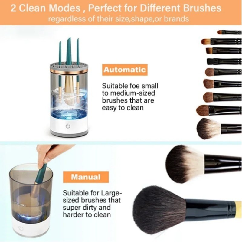 Makeup Brush Cleaner Automatic Rotating Makeup Brush Cleaner USB Portable Electric Cosmetic Makeup Brush Rotary Washing Machine image 2