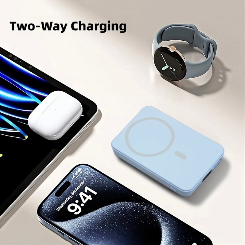 Power Bank Magnetic Portable Wireless FastCharger 10000mAh Type - C Cable LEDDisplay 22.5W PD Fast Charging LightingMag-Safe Battery Pack For IPhone15 14 13 12 Mini Pro Pro Max Devices Digital image 4