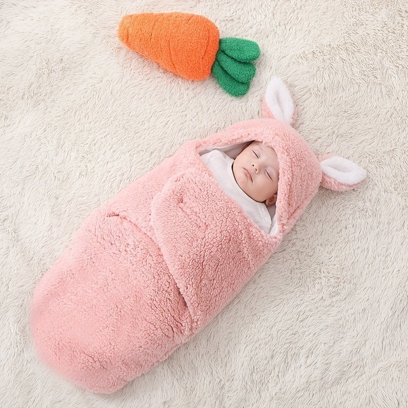 Super Soft Baby Sleeping Bag Fluffy Fleece Newborn Blanket Swaddle Blankets, Unisex Baby Wrap For Newborn Baby Boys Girls With Head-Protecting &amp; Head-Supporting Function, Wearable Swaddle Sleep Sack image 7