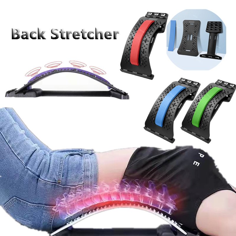 Back Stretcher Adjustable Back Cracker Massage Waist Neck Fitness Lumbar Cervical Spine Support Pain Relief image 0