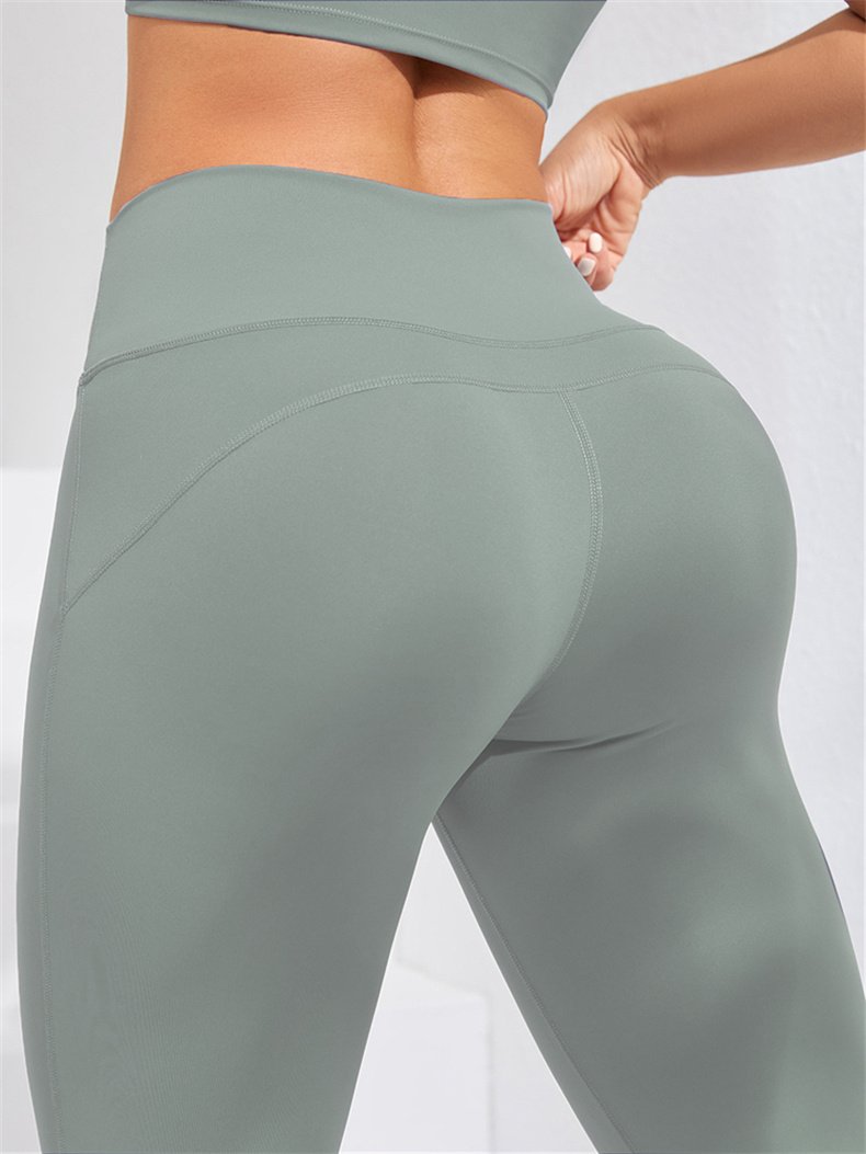 Women's Solid Color Casual High Waist Hip Lift Yoga Pants image 1