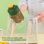 Mini Portable Manual Juicer Citrus Juicer Manual Lemon Squeezer Lime Orange Juicer Homemade DIY Fruit Orange Separating Juicer Fruit Separator Not Splash Semi-Transparent Non-electric Lemon Squeezer image 4