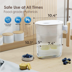 Water Filter Pitcher with 1 Filter, 200-Gallon Long-Life, Chubby 10-Cup Large Water Filter Pitcher, NSF Certified, 5X Times Lifetime, Reduces PFOA/PFOS, BPA Free, Clear image 3