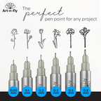Micro Pen Set - 6 Assorted Sizes - Black Ink Fineliner Pens | Waterproof, No Bleed &amp; Quick-Dry Fine Point Pen with Japanese Archival Pigment Ink for Drawing, Sketching, Manga, Illustration image 4