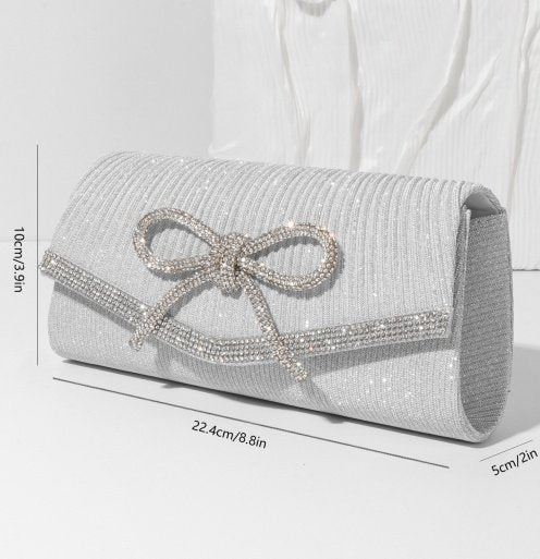 Bow Evening Bag Sparkly Clutch Purses For Women Wedding Glitter Rhinestone Party Prom Purse Dressy Clutch Bags image 2