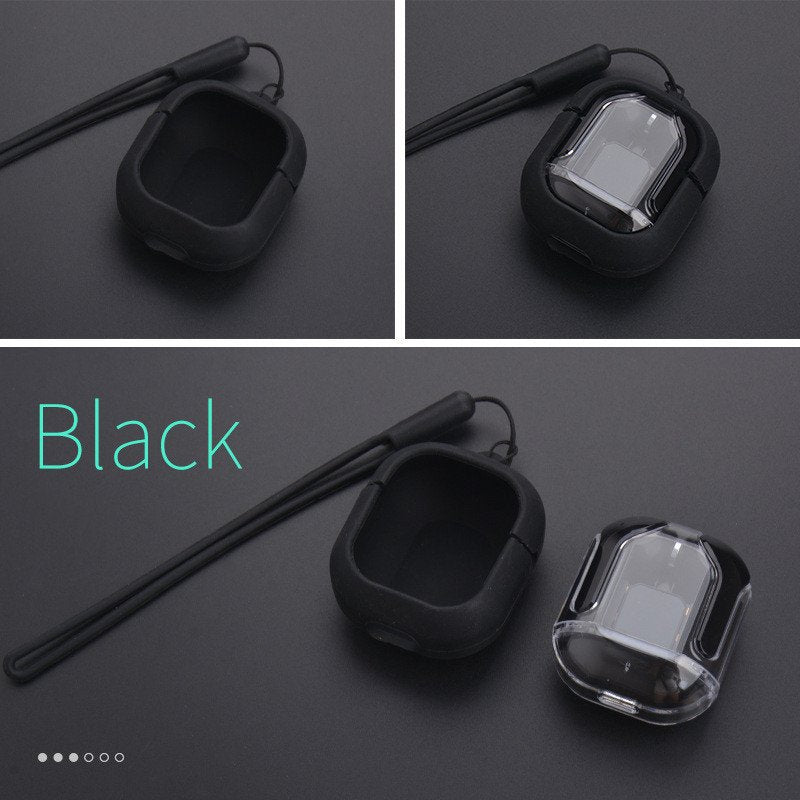 New Mini Transparent Wireless Bluetooth Headset Digital Display ENC Noise Reduction True Wireless Sports Music - Black headphone case image