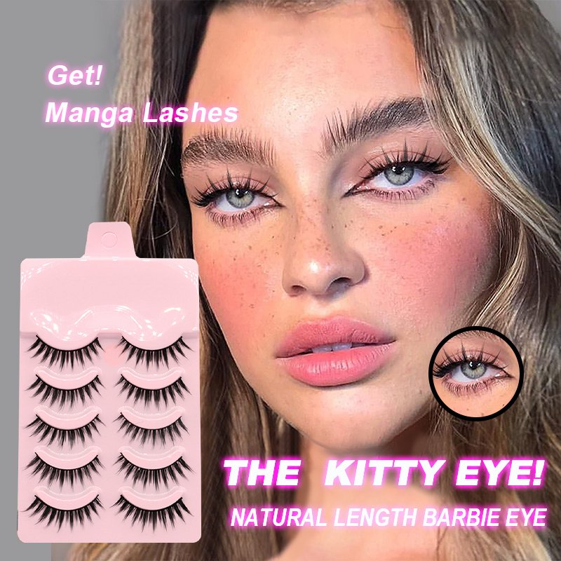 5 Pairs Manga Lashes New Arrival Anime Cosplay Natural Wispy  Korean Makeup Artificial False Eyelashes image 0