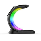 4 In 1 Magnetic Wireless Charger Fast Charging For Smart Phone Atmosphere Light Charging Station For Airpods Pro I-phone Watch image 5
