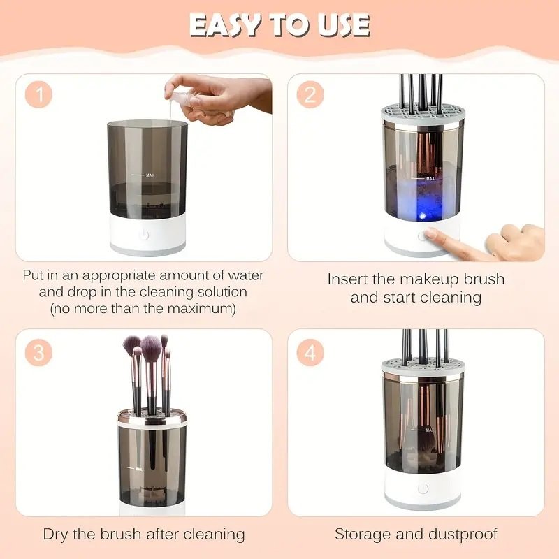 Makeup Brush Cleaner Automatic Rotating Makeup Brush Cleaner USB Portable Electric Cosmetic Makeup Brush Rotary Washing Machine image 6