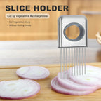 Onion Holder Slicer Vegetable Tools Tomato Cutter Stainless Steel Kitchen Gadget image 3