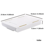 1Pc White Selfadhesive Storage Drawer Box Makeup Pencil Tray Desk Hidden under Desk Stand Self-Adhesive Under-Drawer Storage Box image 6