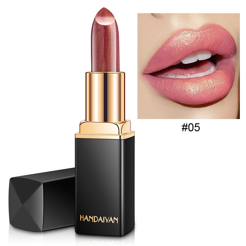 Shiny Metallic Lipstick Pearlescent Color Temperature Change Lipstick Gilt Lipstick - 5 style image