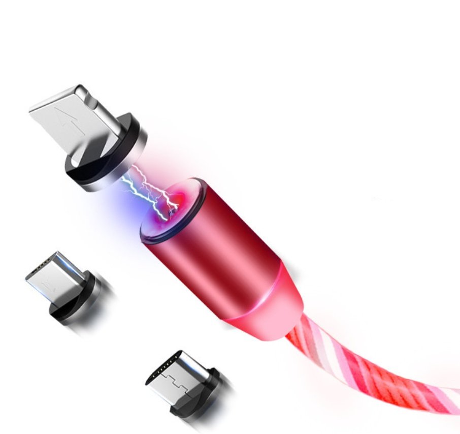 Compatible with Apple, Flowing Ligh Magnetic Streamer Data Line Cable for Iphone Android Typec image 4