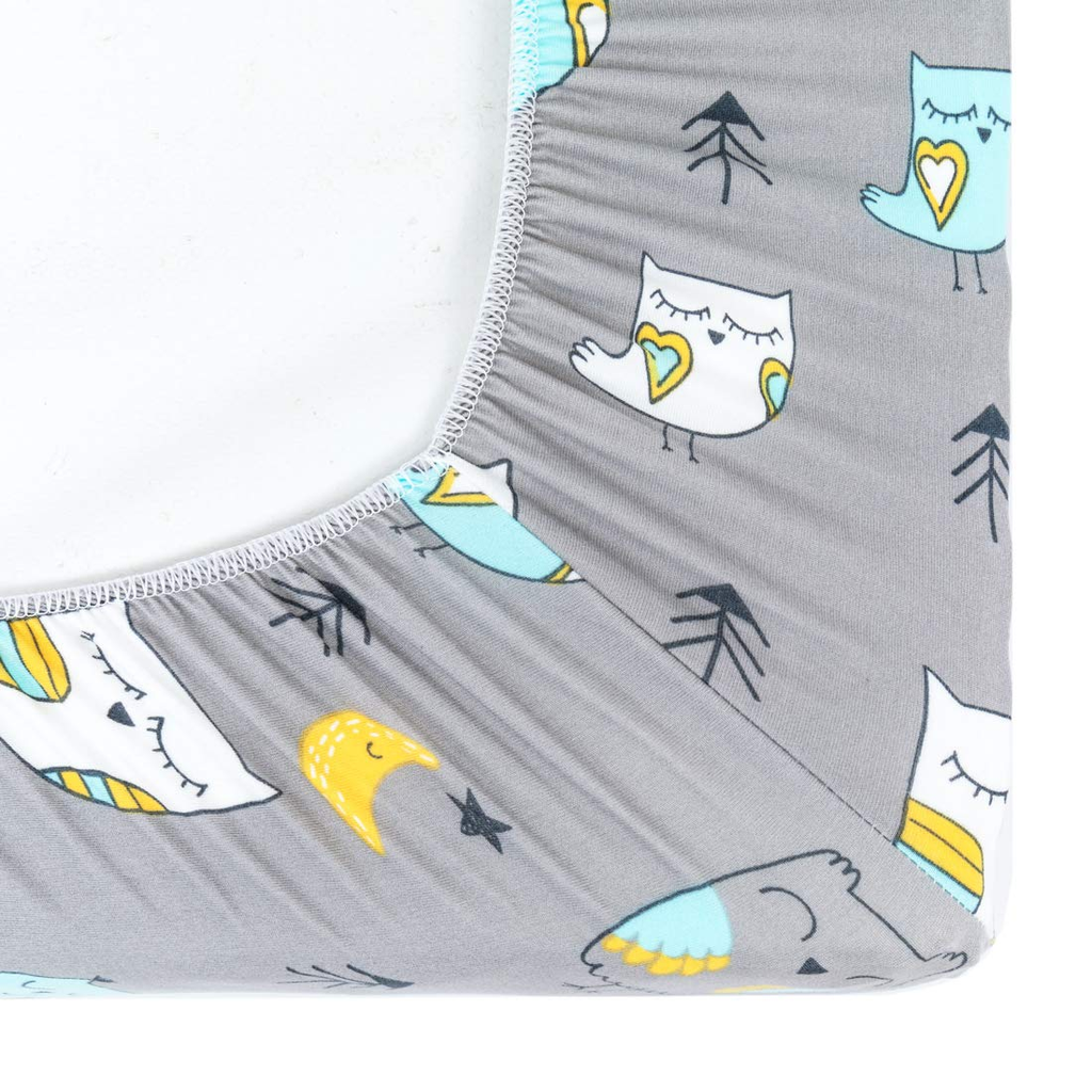 Stretchy Changing Pad Covers  Changing Table Cover for Baby Boys Girls,2 Pack Jersey Knit,Owl &amp; Bear image 5