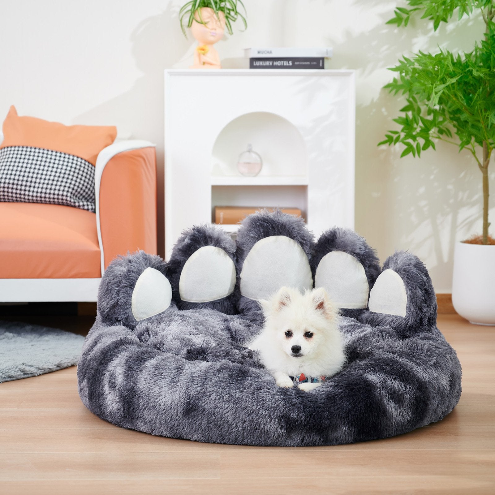 Cute Dog Bear Paw Shape Dog Bed, Dog Beds &amp; Furniture For Small And Medium Dogs, Cozy Plush Cute Cat Beds For Indoor Cats image 4