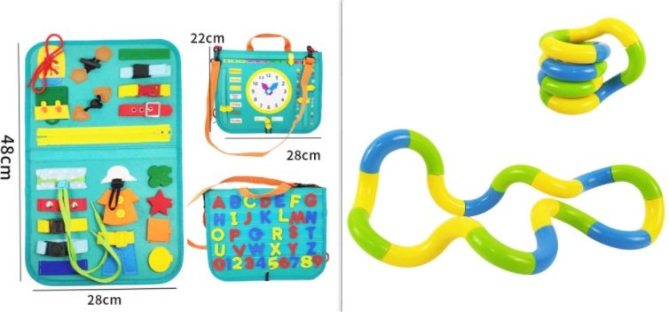 New Busy Book Children's Busy Board Dressing And Buttoning Learning Baby Early Education Preschool Sensory Learning Toy - E set image
