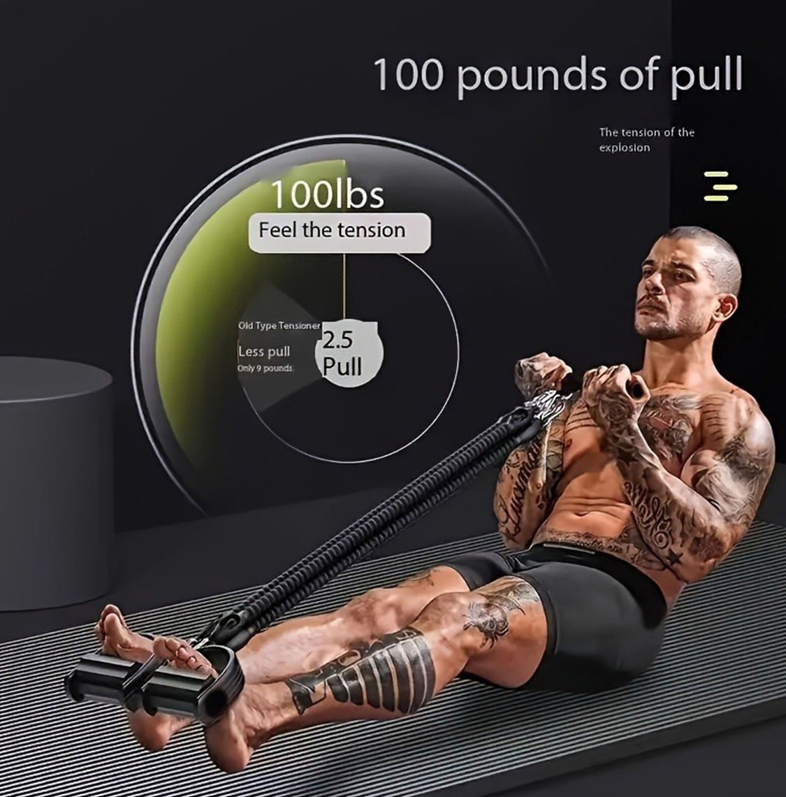 A Set Of Adjustable Resistance Tension Bands With Foot Pedals And Handles, High Resistance Level, Anti Fall, Suitable For Fitness Training, Body Stretching, And Abdominal Muscle Exercises image 2