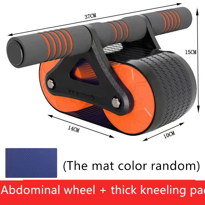 Double Wheel Abdominal Exerciser Women Men Automatic Rebound Ab Wheel Roller Waist Trainer Gym Sports Home Exercise Devices - Orange image