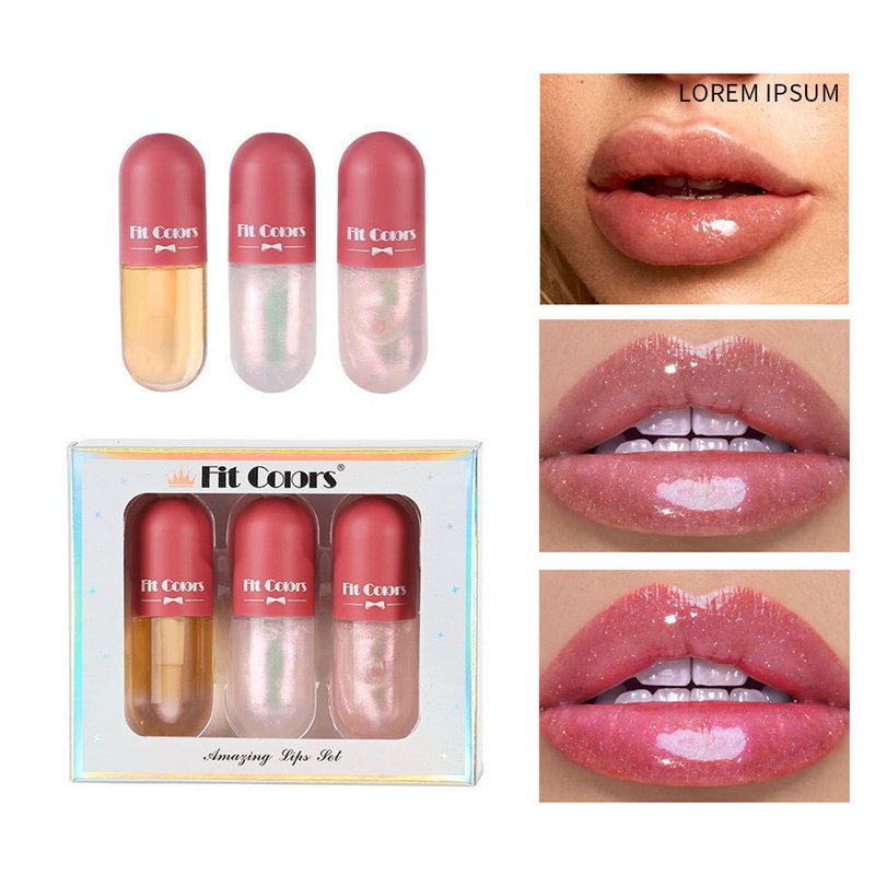 Day Night Instant Volume Lip Plumper Oil Clear Lasting Nourishing Repairing Reduce Lip Fine Line Care Lip Beauty Cosmetic - B Set, 3x5.5ml image