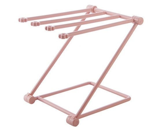 Foldable Dishcloth Shelf Kitchen Accessories Gadget Organizer - Pink image