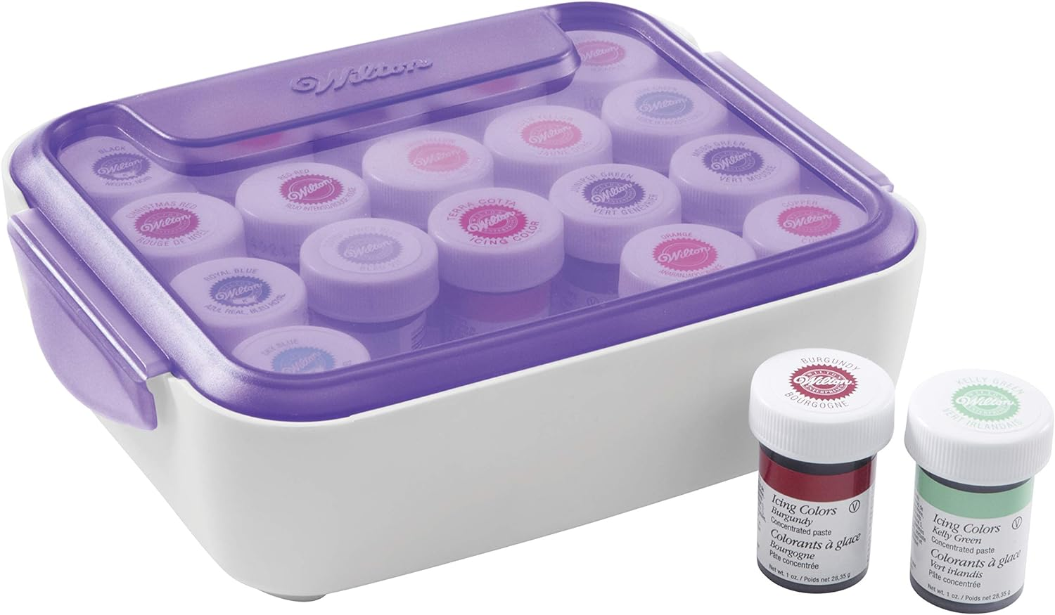 Icing Color Organizer Case - the Color Organizer Holds 20 Bottles of Colors for Cakes &amp; Cookies, Cake Decorating Supplies, White &amp; Purple image 3