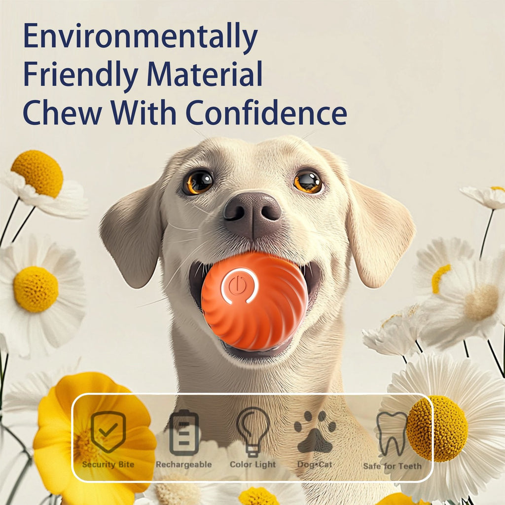 Interactive Bouncing Ball For Dogs,Automatic Smart Toy, Self-moving Rotating Stimulating Pet Entertainment, Noise-Reducing Urchin Cover,USB Rechargeable Dog Toy, Dog Electric Interactive Toy image 9