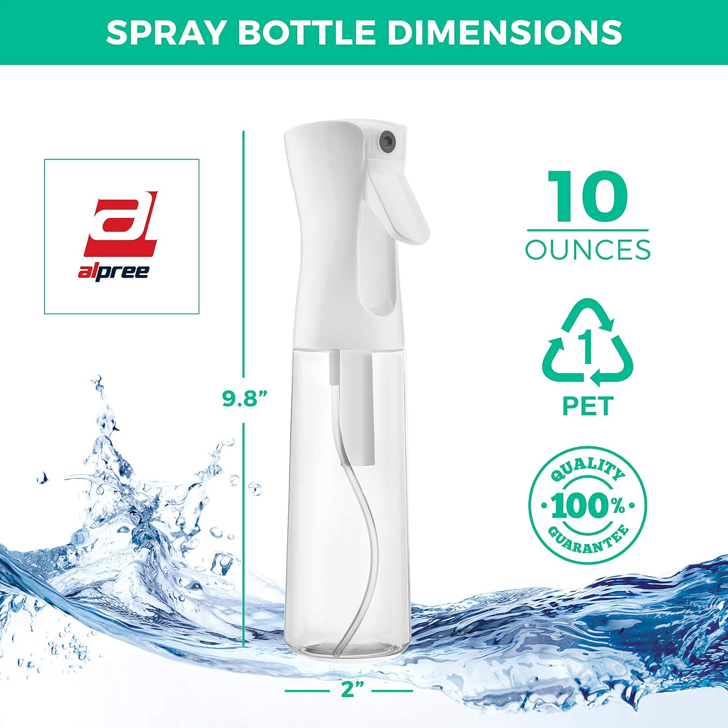 Hair Spray Bottle Continuous Water Mister Spray Empty Ultra Fine for Hair Styling, Pets, Plants, Cleaning, Misting &amp; Skin Care, Salons, for Taming Hair in Morning, Curly Hair, Essential Oil image 5