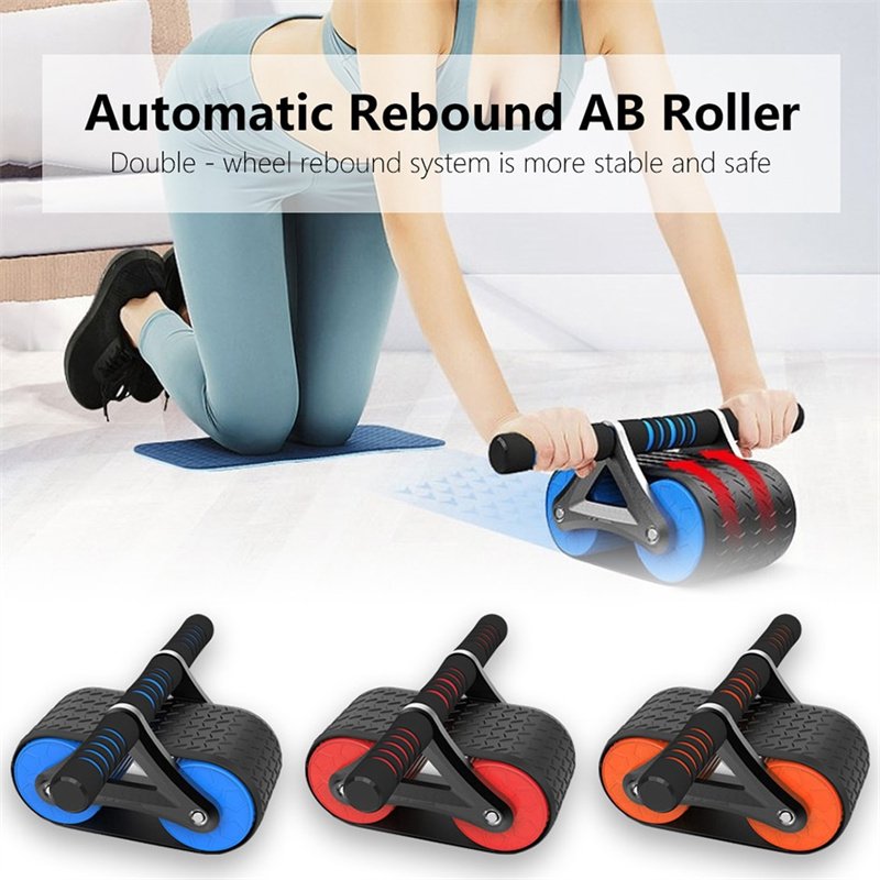 Double Wheel Abdominal Exerciser Women Men Automatic Rebound Ab Wheel Roller Waist Trainer Gym Sports Home Exercise Devices image 0