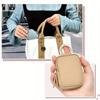 Leather Coin Purse, Small Change Purse Keychain Wallet For Women, Mini Coin Pouch With Zipper image 8