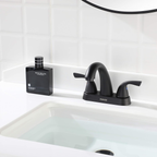 2-Handle Bathroom Sink Faucet with Drain Assembly and Supply Hoses Matte Black,1359804 image 7