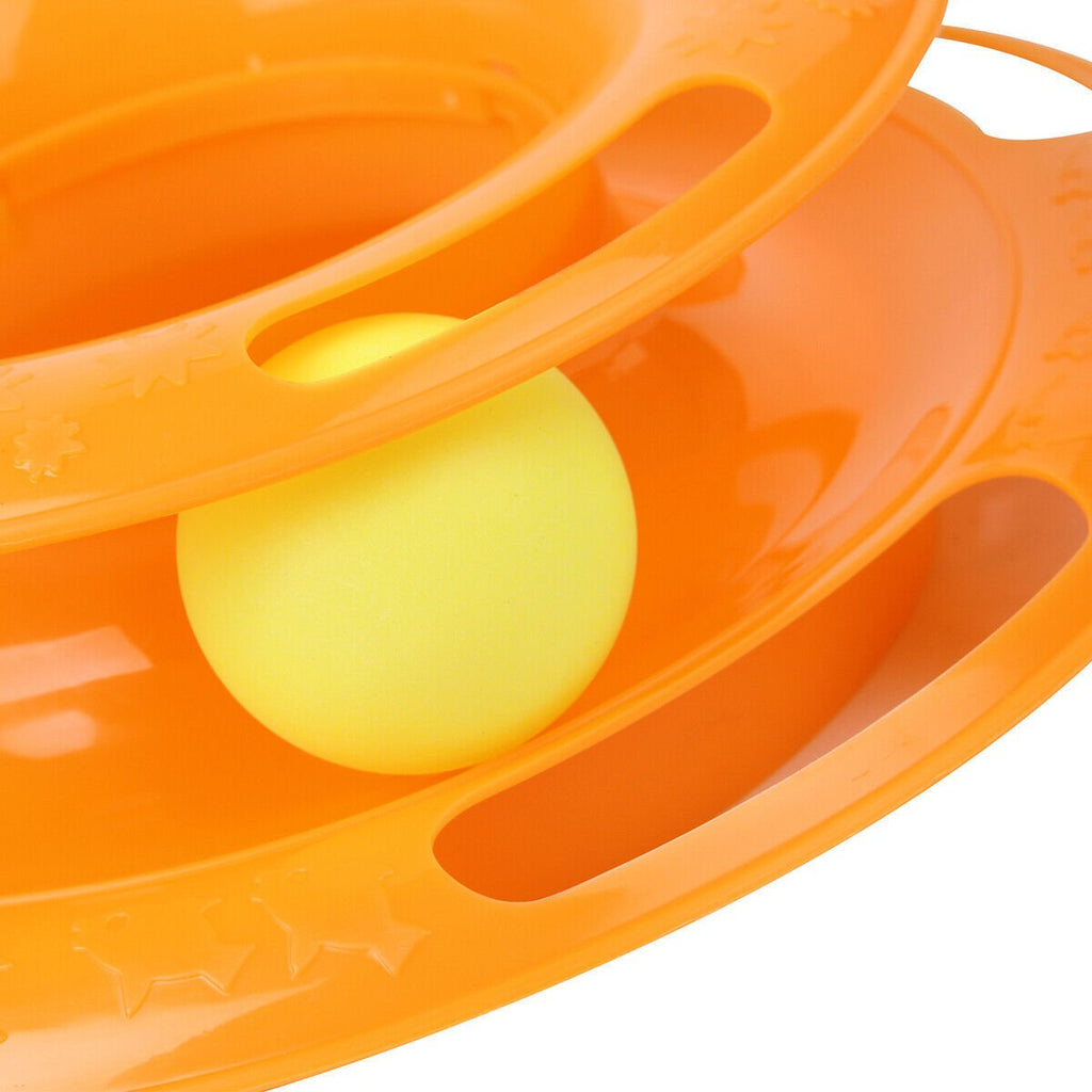 Pet Cat Crazy Ball Disk Interactive Toys Amusement Plate Trilaminar Funny Toy image 9