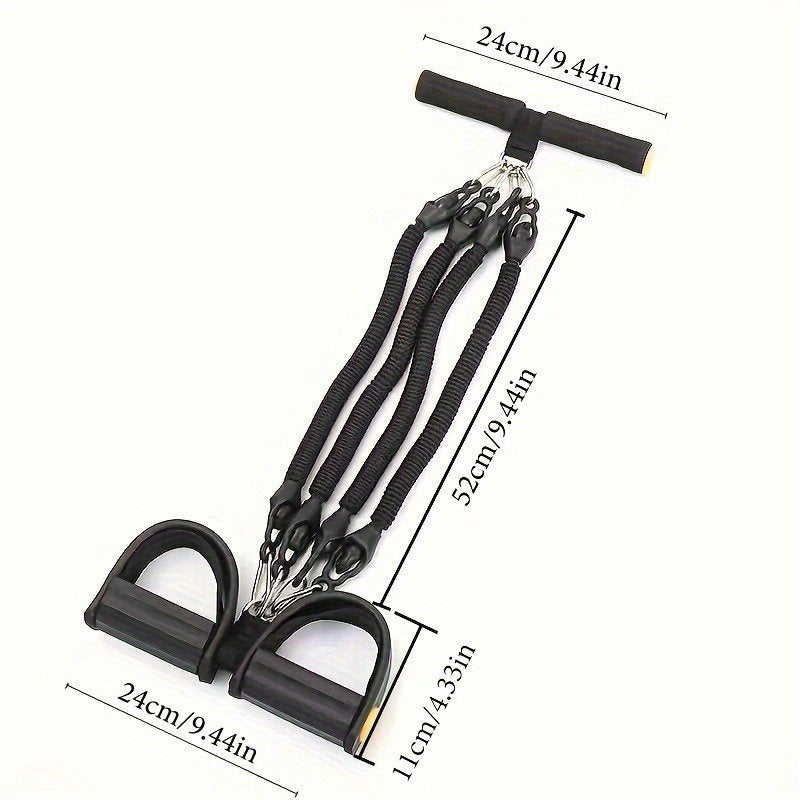 A Set Of Adjustable Resistance Tension Bands With Foot Pedals And Handles, High Resistance Level, Anti Fall, Suitable For Fitness Training, Body Stretching, And Abdominal Muscle Exercises image 8