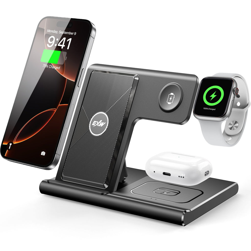 3 In 1 Wireless Charging Sation For Multiple Devices 15W Fast Charging Stand image 4