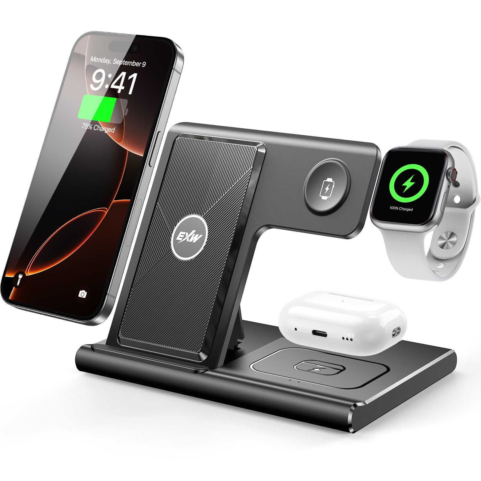 3 In 1 Wireless Charging Sation For Multiple Devices 15W Fast Charging Stand image 4