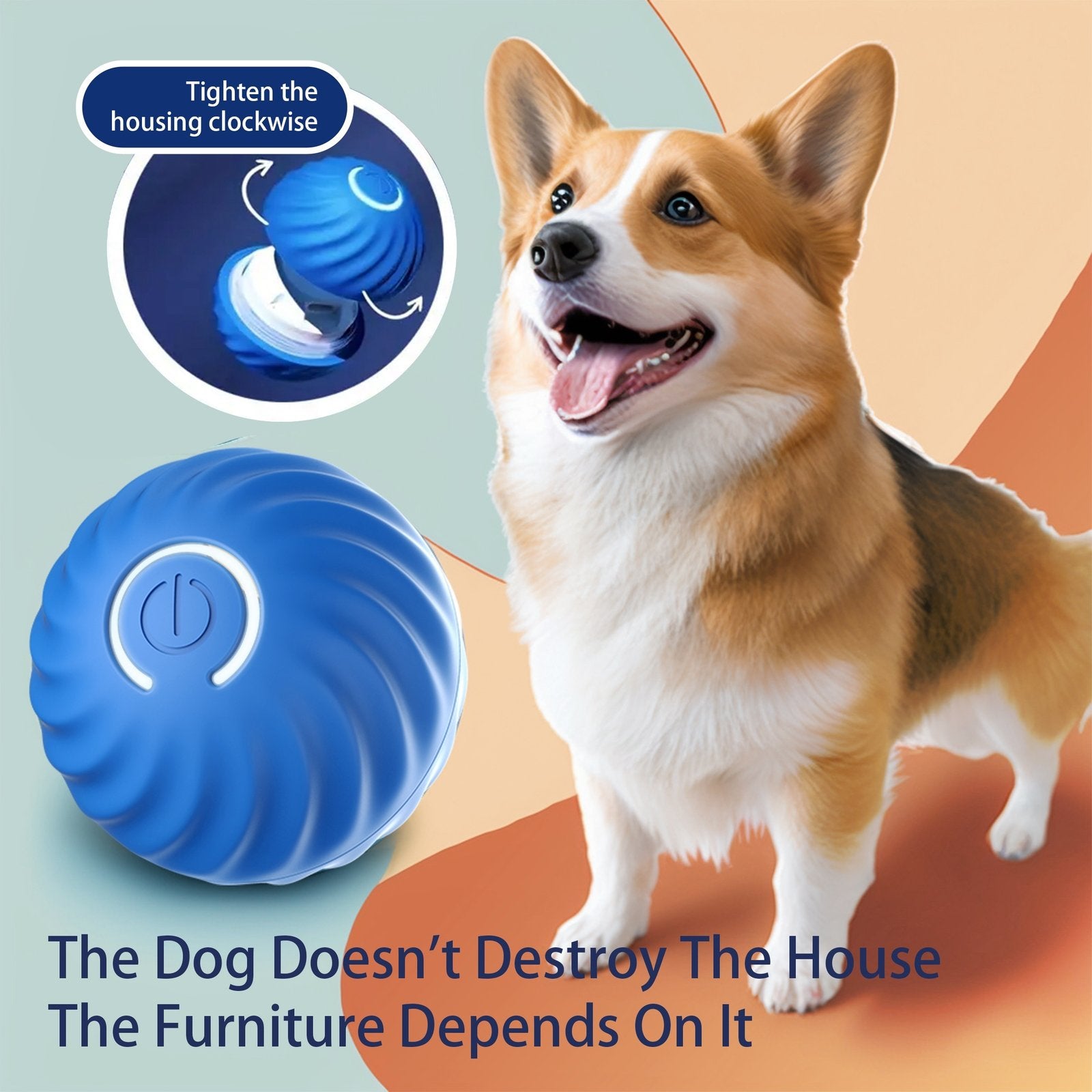 Interactive Bouncing Ball For Dogs,Automatic Smart Toy, Self-moving Rotating Stimulating Pet Entertainment, Noise-Reducing Urchin Cover,USB Rechargeable Dog Toy, Dog Electric Interactive Toy image 3