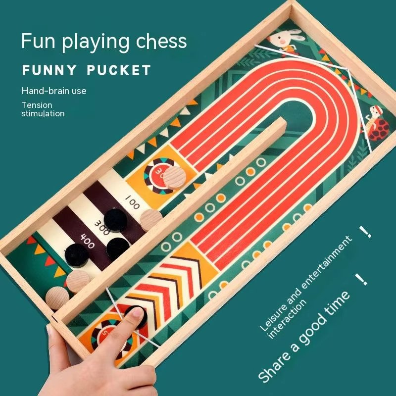 Two Person Battle Wooden Bounce Chess Table Bounce Children'S Gift Fun Parent-Child Interactive Game Christmas Present image 4