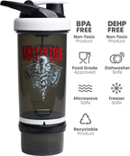 Revive Motley Crue Protein Shake Bottles 750Ml – Protein Shaker Bottle with Storage Compartment – Shaker Cups for Protein Shakes + Powder, Rock Band Collection image 3