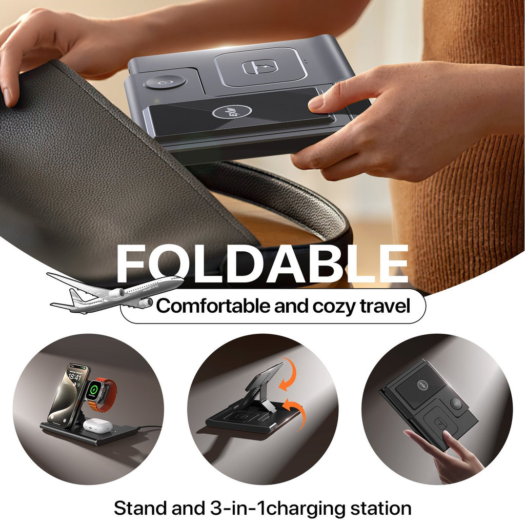 3 In 1 Wireless Charging Sation For Multiple Devices 15W Fast Charging Stand image 9
