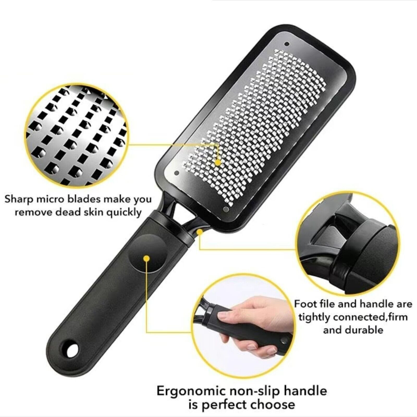 Foot File Scraper Rasp Hard Dead Dry Skin Remover Grater Callus Pedicure Black image 8