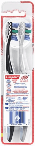 360 Advanced Optic White Toothbrush, Soft, 2 Count image 3