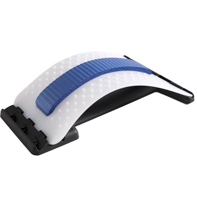 Back Stretcher Adjustable Back Cracker Massage Waist Neck Fitness Lumbar Cervical Spine Support Pain Relief - Blue and white, Acupuncture image
