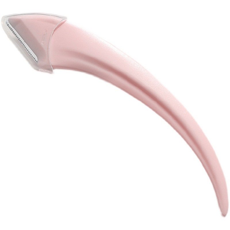 Eyebrow Trimming Knife With Comb Curved Moon Small Beauty Supplies Gadgets - Pink, Eyebrow knife image