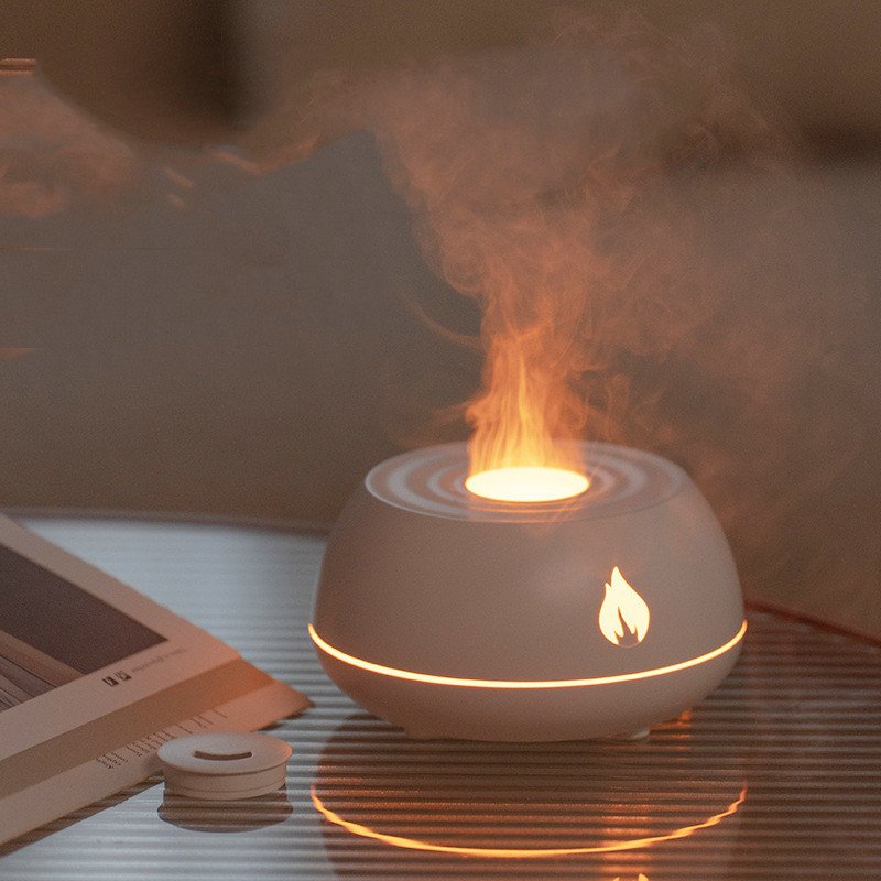 Flame Humidifier Aromatherapy Diffuser 7 Colors Light Home Air Humidifier 130ML USB Room Fragrance Essential Oil Diffuser image 3
