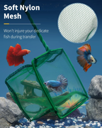 Aquarium Fish Net with Braided Metal Handle Square Net with Soft Fine Mesh Sludge Food Residue Wastes Skimming Cleaning Net for Fish Tanks Small Koi Ponds and Pools image 2