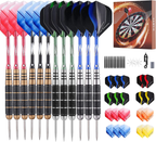 Steel Tip Darts Set, 12 Pack 24 Grams Professional Metal Dart Set with 20 Flights(4 Style) + 12 Aluminium Shaft image 0