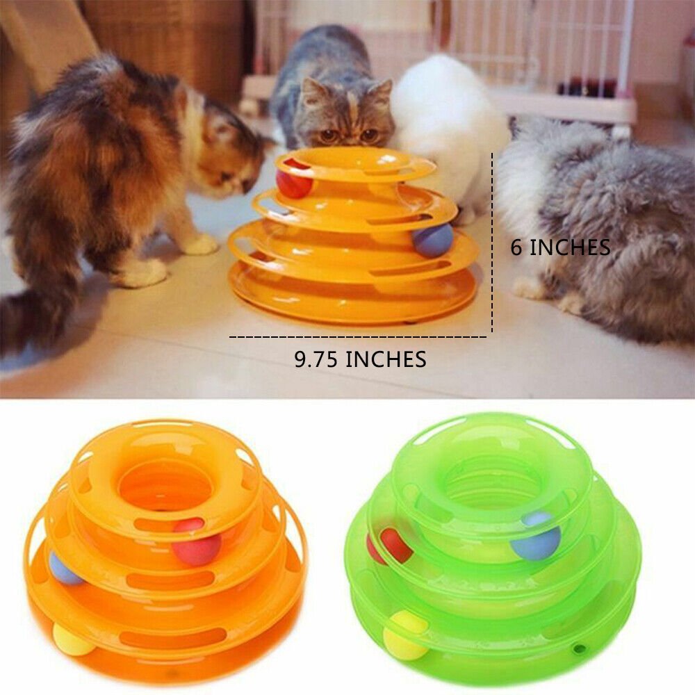 Pet Cat Crazy Ball Disk Interactive Toys Amusement Plate Trilaminar Funny Toy image 0