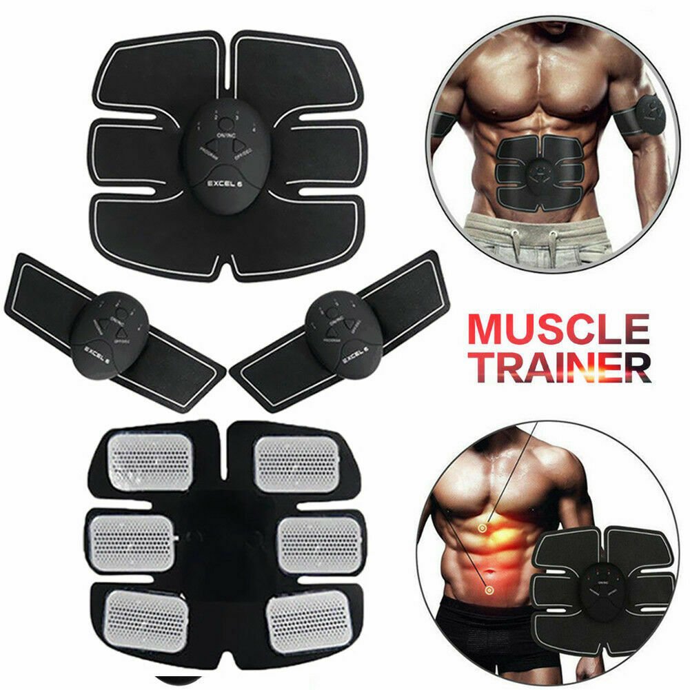 Electric Muscle Toner Machine ABS Toning Belt Simulation Fat Burner Belly Shaper - Black image